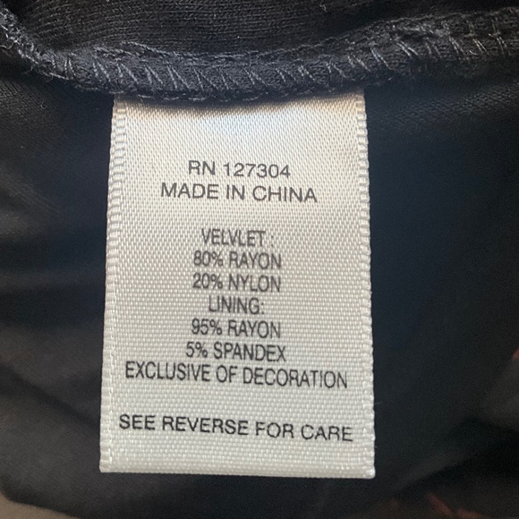 John Mark Velvet Burnout Sheer Bell Sleeve Top Hippie Boho Floral Black Pink M - Picture 7 of 9